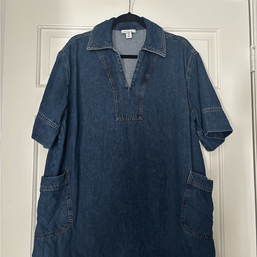 Casual Denim Mini Dress with Pockets